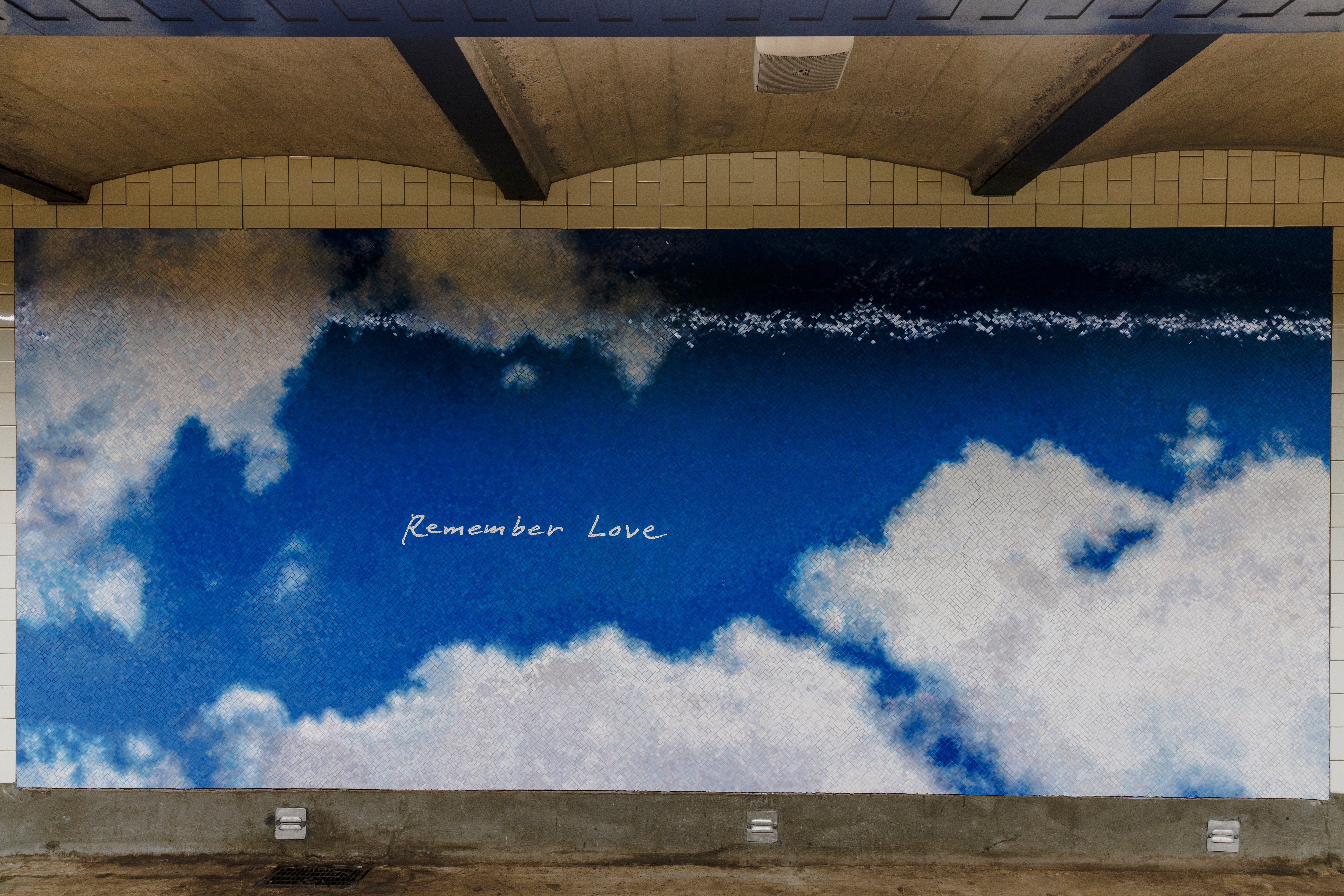 Image of Yoko Ono's art installation at 72nd Street Station