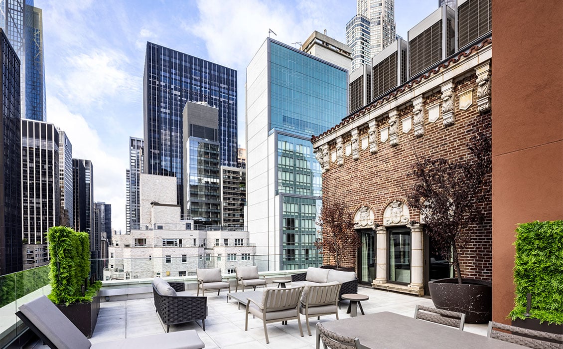 Image of the penthouse terrace at The Quin, a Hilton Club