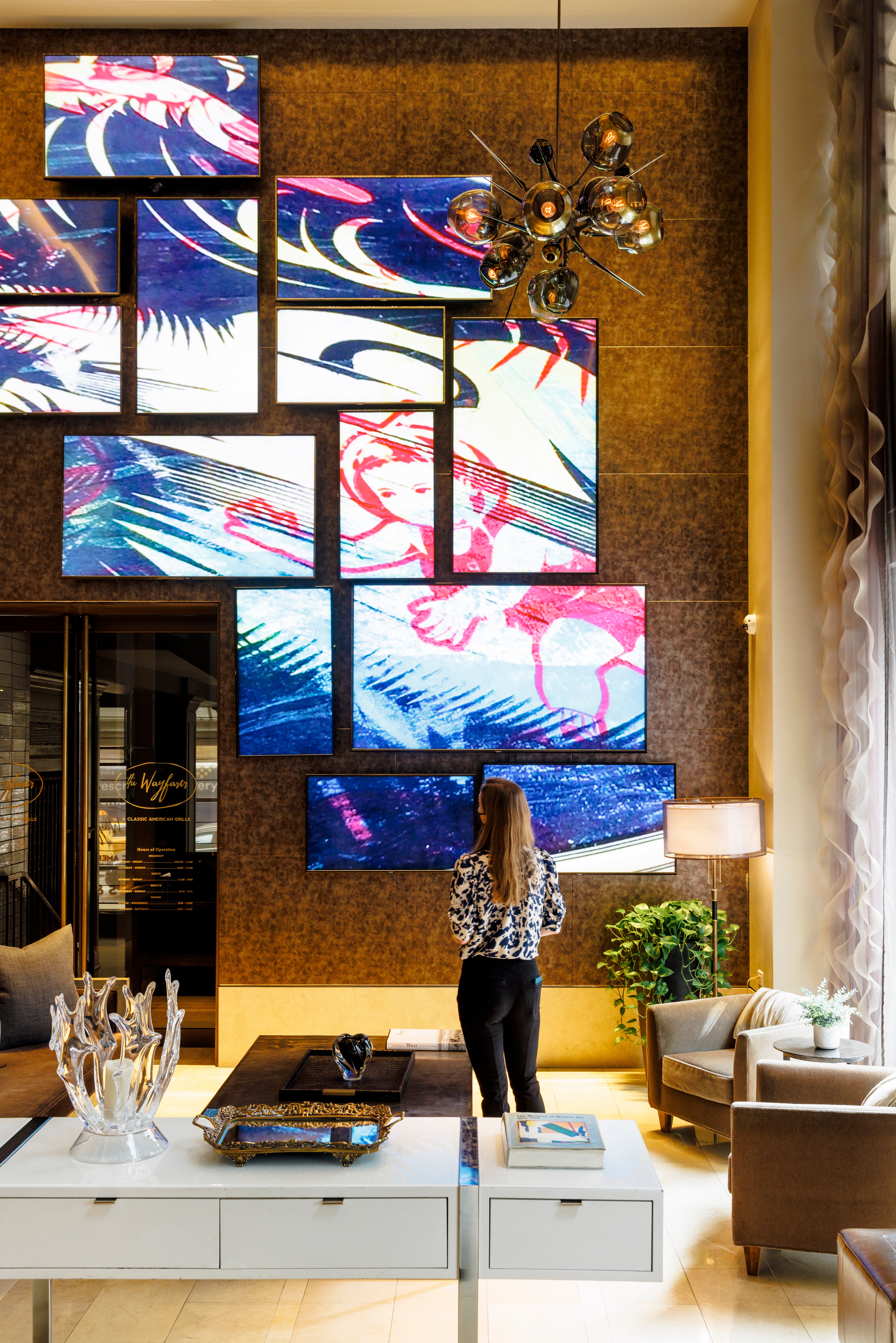 Image of the video wall at The Quin