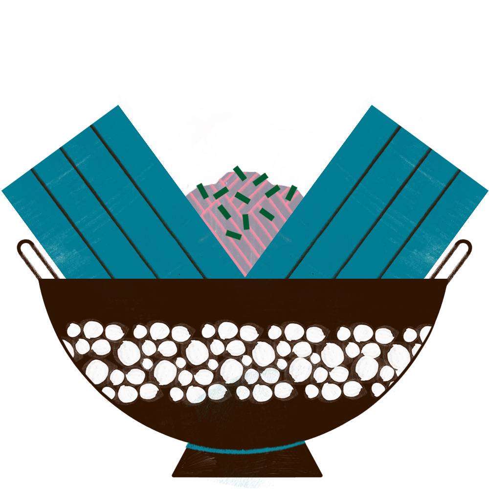Vector image of a pork and rice dish