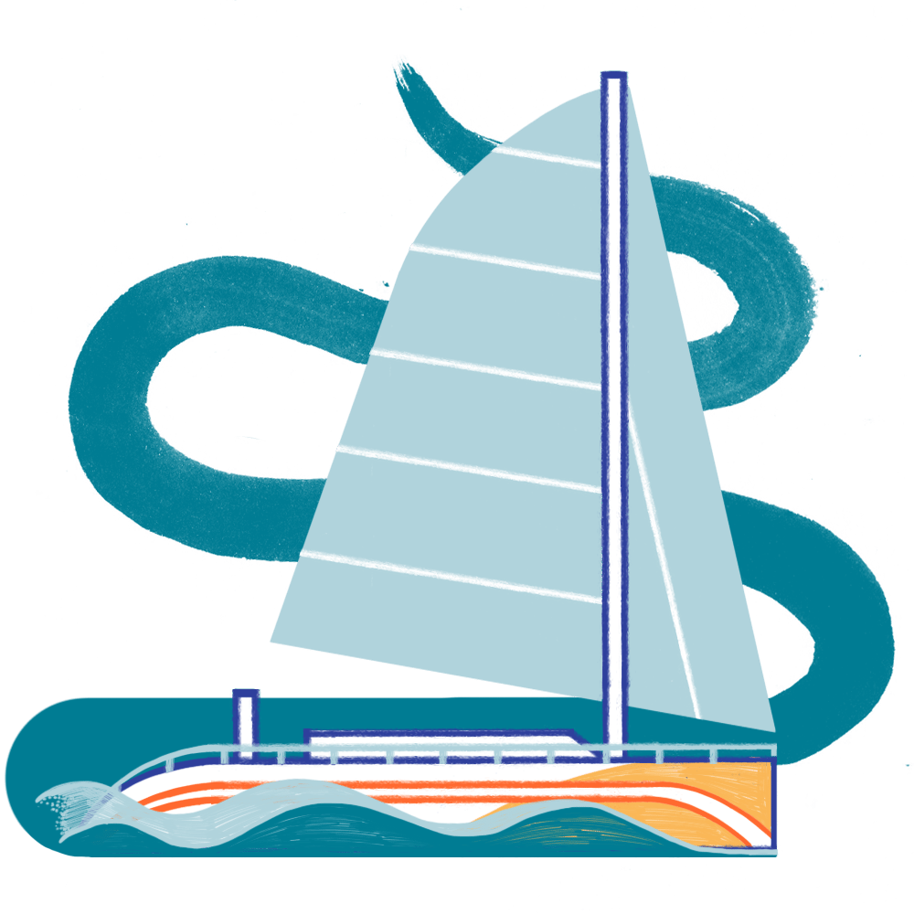 Vector image of a yacht