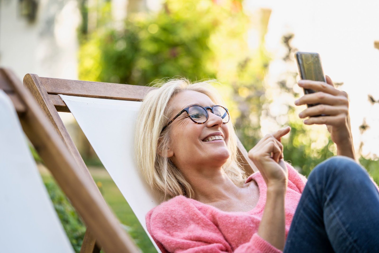 Image of a woman using a phone